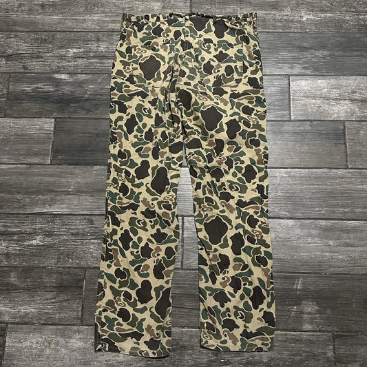 VTG 1970s MILITARY ISSUE GREEN BROWN CAMO PANTS MEASURES 34x30 SZ L DUCK FROG Yesterday's Fits Clothing Fashion Vintage Streetwear Fashion Item