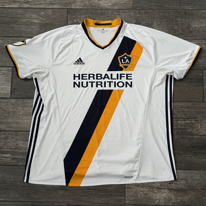 2015 ADIDAS LA GALAXY WHITE SOCCER JERSEY KIT SHORT SLEEVE SZ 2XL MLS HERBALIFE Yesterday's Fits Clothing Fashion Vintage Streetwear Fashion Item