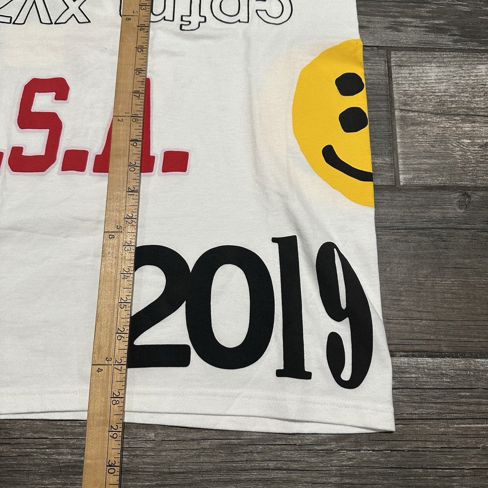 2019 STUSSY CACTUS PLANT FLEA MARKET CPFM AOP WHITE T-SHIRT SZ M MULTI-LOGO Yesterday's Fits Clothing Fashion Vintage Streetwear Fashion Item