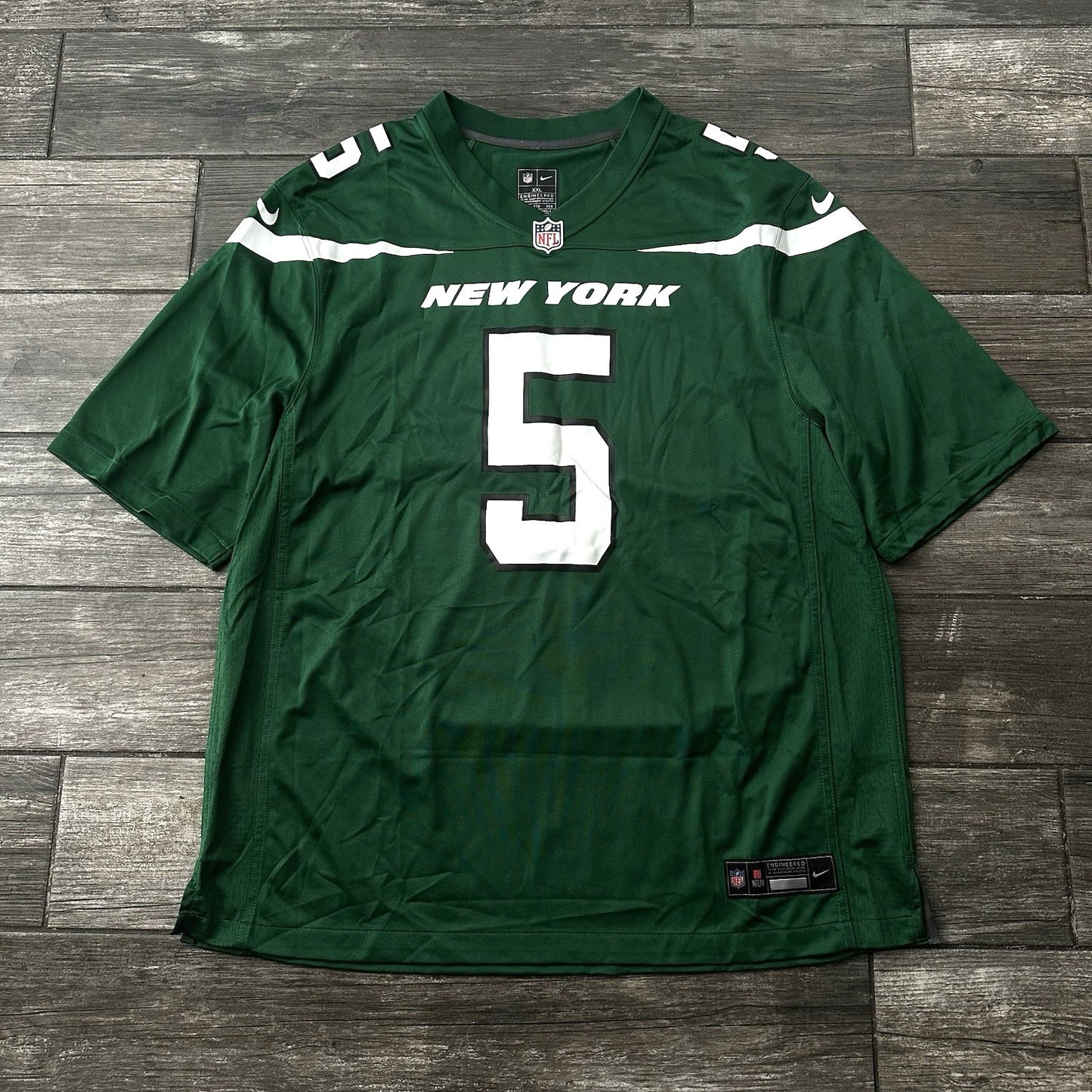 NIKE NEW YORK JETS GARRETT WILSON GREEN WHITE FOOTBALL JERSEY WR SZ XXL Yesterday's Fits Clothing Fashion Vintage Streetwear Fashion Item
