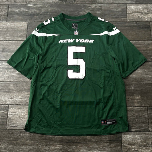 NIKE NEW YORK JETS GARRETT WILSON GREEN WHITE FOOTBALL JERSEY WR SZ XXL Yesterday's Fits Clothing Fashion Vintage Streetwear Fashion Item