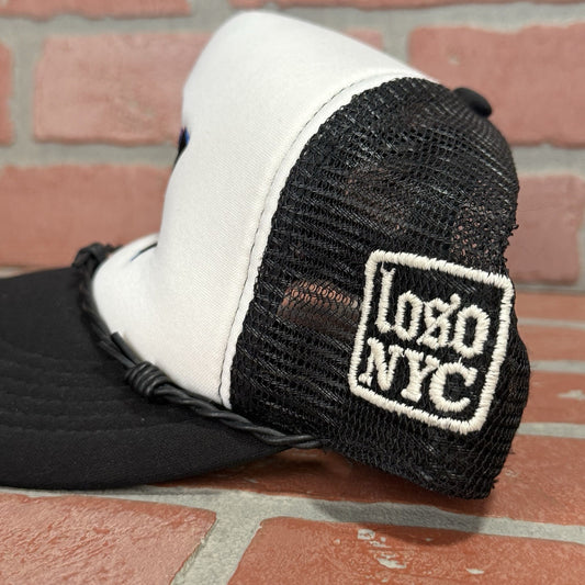 LOSO NYC WHITE BLACK SNAPBACK TRUCKER HAT CAP EMBROIDERED SCORPION Yesterday's Fits Clothing Fashion Vintage Streetwear Fashion Item