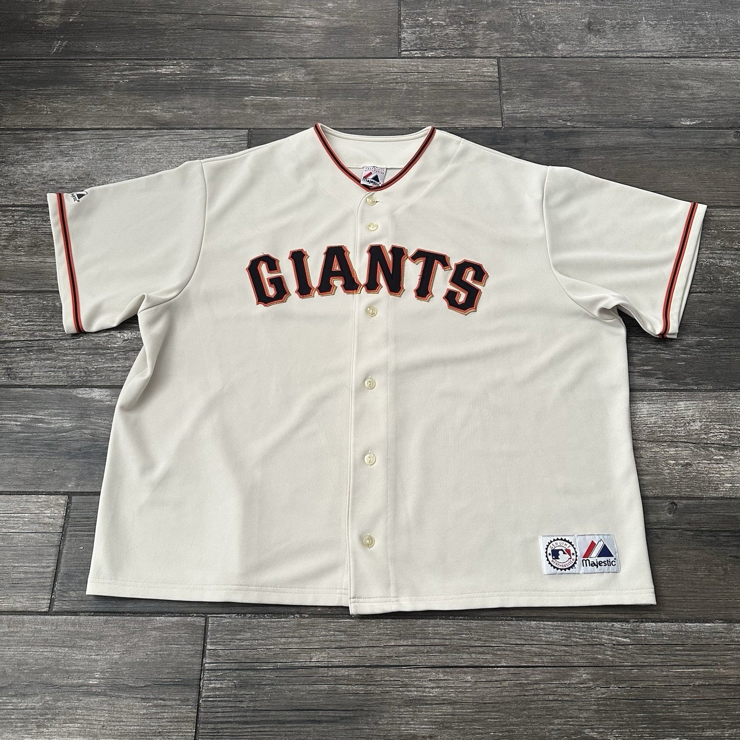 MAJESTIC SAN FRANCISCO GIANTS BLANK BASEBALL JERSEY BUTTON UP BEIGE 3XL Yesterday's Fits Clothing Fashion Vintage Streetwear Fashion Item