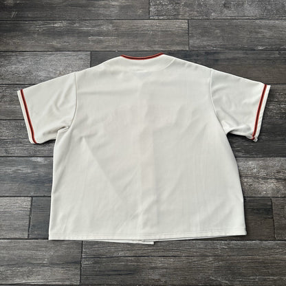 MAJESTIC SAN FRANCISCO GIANTS BLANK BASEBALL JERSEY BUTTON UP BEIGE 3XL Yesterday's Fits Clothing Fashion Vintage Streetwear Fashion Item