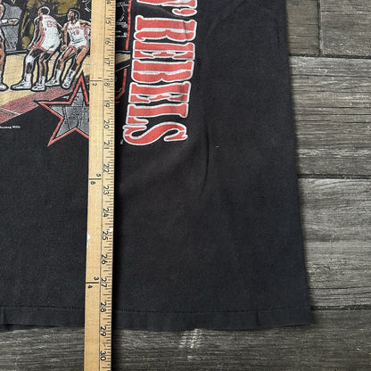 VTG NUTMEG UNLV RUNNIN REBELS BASKETBALL FADED BLACK T-SHIRT TEE SZ XL MAP RARE Yesterday's Fits Clothing Fashion Vintage Streetwear Fashion Item