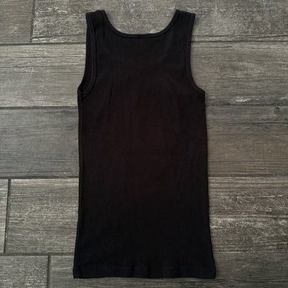 Y2K 'CRAZY BITCH ENOUGH SAID' BLACK TATTOO BIKER RIBBED GRAPHIC TANK TOP SZ S Yesterday's Fits Clothing Fashion Vintage Streetwear Fashion Item