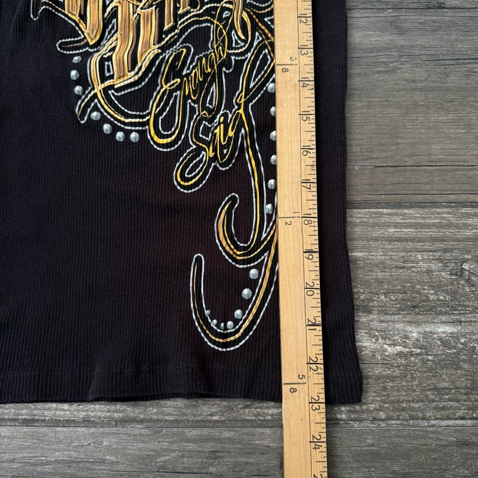 Y2K 'CRAZY BITCH ENOUGH SAID' BLACK TATTOO BIKER RIBBED GRAPHIC TANK TOP SZ S Yesterday's Fits Clothing Fashion Vintage Streetwear Fashion Item
