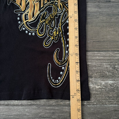 Y2K 'CRAZY BITCH ENOUGH SAID' BLACK TATTOO BIKER RIBBED GRAPHIC TANK TOP SZ S Yesterday's Fits Clothing Fashion Vintage Streetwear Fashion Item