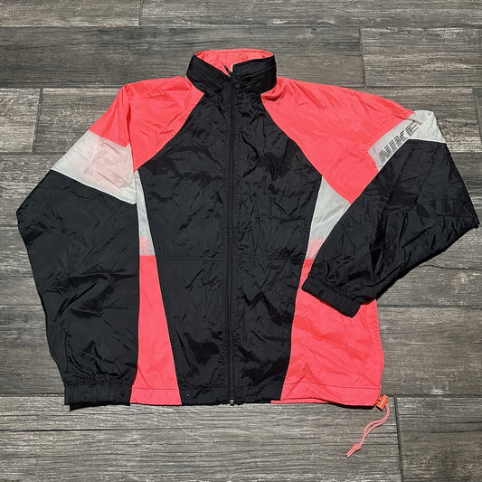 VTG 90s NIKE WINDBREAKER LIGHTWEIGHT ZIP UP JACKET PINK BLACK SZ M NEON Yesterday's Fits Clothing Fashion Vintage Streetwear Fashion Item