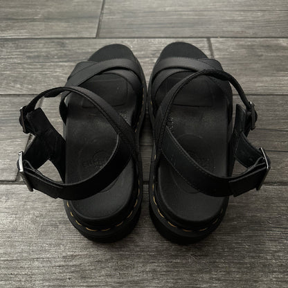 DR. MARTENS VOSS II PLATFORM STRAP SANDALS BLACK LEATHER WMNS SZ 10 JY004 Yesterday's Fits Clothing Fashion Vintage Streetwear Fashion Item