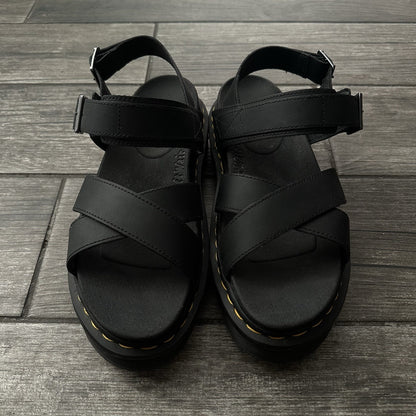 DR. MARTENS VOSS II PLATFORM STRAP SANDALS BLACK LEATHER WMNS SZ 10 JY004 Yesterday's Fits Clothing Fashion Vintage Streetwear Fashion Item