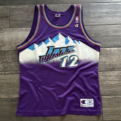 VTG CHAMPION UTAH JAZZ JOHN STOCKTON PURPLE BASKETBALL JERSEY BIG MOUNTAIN L 44 Yesterday's Fits Clothing Fashion Vintage Streetwear Fashion Item