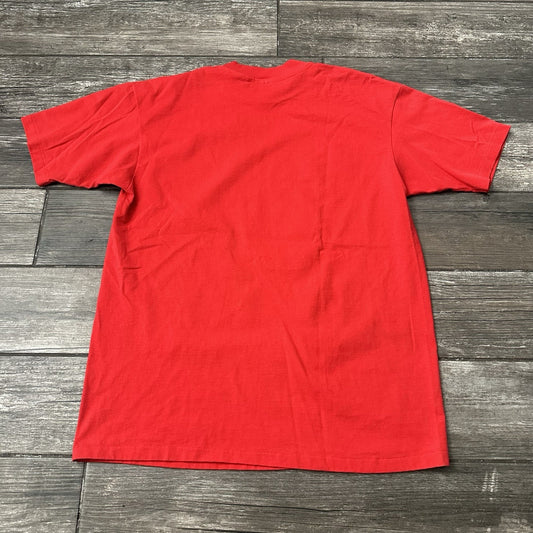 VTG 80s UNLV RUNNIN REBELES RED BASKETBALL NET TEE T-SHIRT COLLEGE FITS SZ L Yesterday's Fits Clothing Fashion Vintage Streetwear Fashion Item