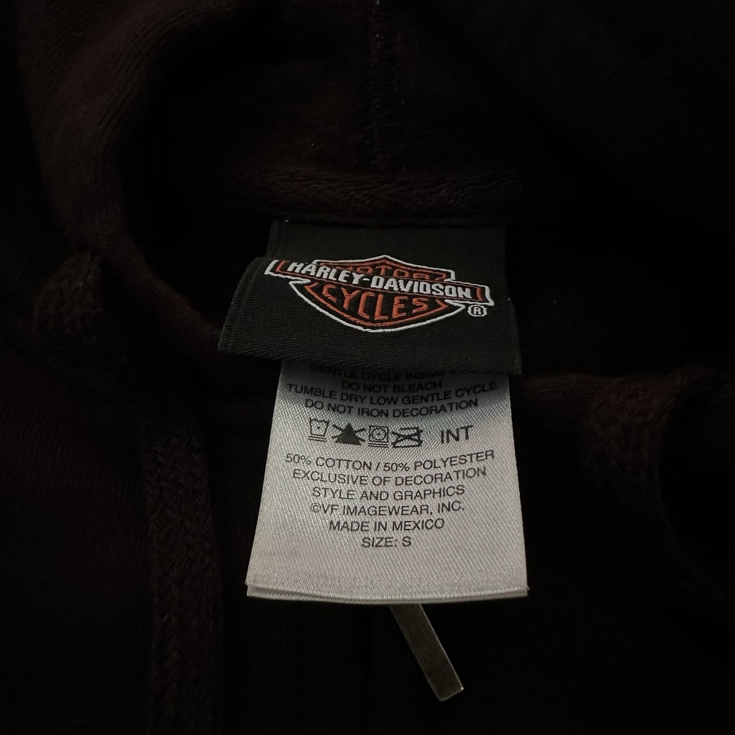 HARLEY DAVIDSON MOTORCYCLES BLACK ZIP UP HOODIE SWEATSHIRT WMNS SZ S Yesterday's Fits Clothing Fashion Vintage Streetwear Fashion Item