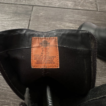 VTG HARLEY-DAVIDSON BLACK LEATHER ANKLE BOOTS FLAME EMBOSSED WMNS SZ 10 NO BOX Yesterday's Fits Clothing Fashion Vintage Streetwear Fashion Item