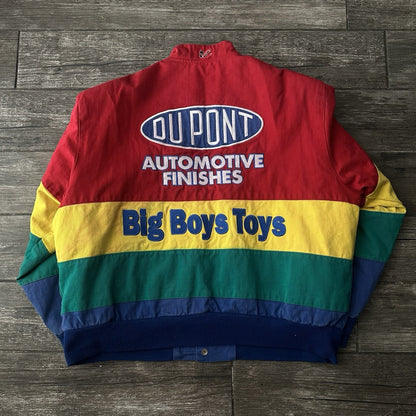 CHASE JH DESIGN JEFF GORDON RAINBOW NASCAR RACING JACKET RED SZ XL BUTTON UP Yesterday's Fits Clothing Fashion Vintage Streetwear Fashion Item