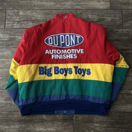 CHASE JH DESIGN JEFF GORDON RAINBOW NASCAR RACING JACKET RED SZ XL BUTTON UP Yesterday's Fits Clothing Fashion Vintage Streetwear Fashion Item
