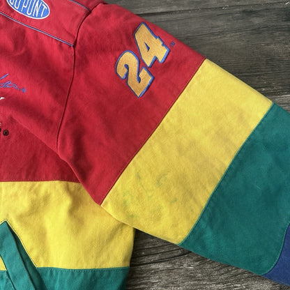 CHASE JH DESIGN JEFF GORDON RAINBOW NASCAR RACING JACKET RED SZ XL BUTTON UP Yesterday's Fits Clothing Fashion Vintage Streetwear Fashion Item