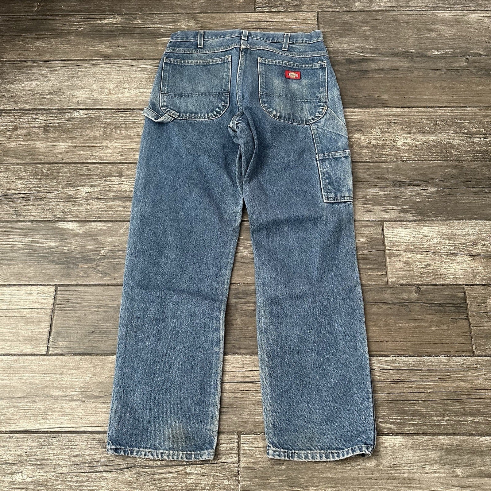 VTG 90s DICKIES DISTRESSED BLUE CARPENTER DENIM JEANS PANTS SZ 32X30 STRAIGHT Yesterday's Fits Clothing Fashion Vintage Streetwear Fashion Item