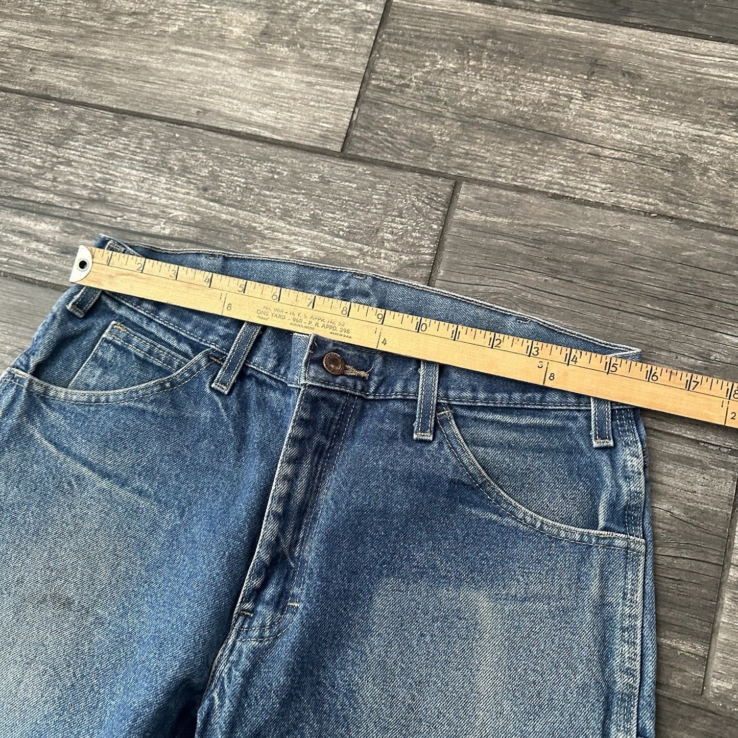 VTG 90s DICKIES DISTRESSED BLUE CARPENTER DENIM JEANS PANTS SZ 32X30 STRAIGHT Yesterday's Fits Clothing Fashion Vintage Streetwear Fashion Item