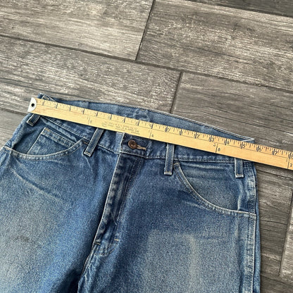 VTG 90s DICKIES DISTRESSED BLUE CARPENTER DENIM JEANS PANTS SZ 32X30 STRAIGHT Yesterday's Fits Clothing Fashion Vintage Streetwear Fashion Item