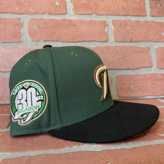 NEW ERA TORONTO BLUE JAYS 30 SEASON PATCH 1977-2006 HAT CLUB FITTED GREEN 6 7/8 Yesterday's Fits Clothing Fashion Vintage Streetwear Fashion Item