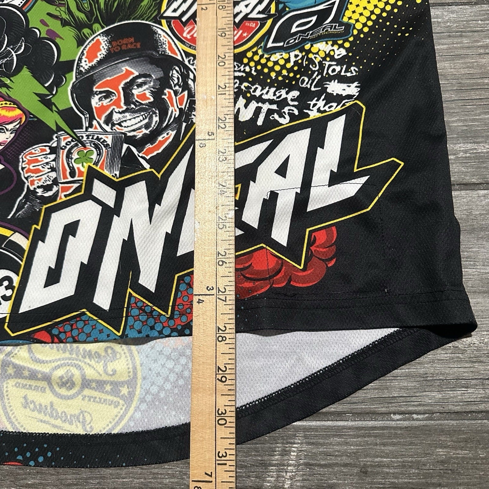 O'NEAL ELITE MAYHEM MOTOCROSS LONG SLEEVE JERSEY SZ L ALL OVER PRINT STICKER Yesterday's Fits Clothing Fashion Vintage Streetwear Fashion Item