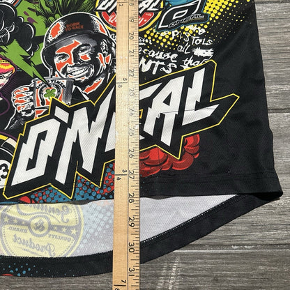 O'NEAL ELITE MAYHEM MOTOCROSS LONG SLEEVE JERSEY SZ L ALL OVER PRINT STICKER Yesterday's Fits Clothing Fashion Vintage Streetwear Fashion Item