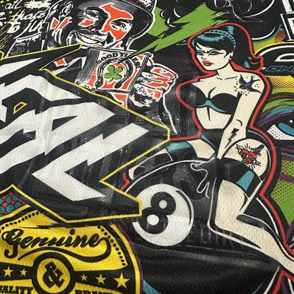 O'NEAL ELITE MAYHEM MOTOCROSS LONG SLEEVE JERSEY SZ L ALL OVER PRINT STICKER Yesterday's Fits Clothing Fashion Vintage Streetwear Fashion Item