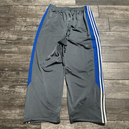VTG Y2K ADIDAS BAGGY TRACK PANTS SZ XL WIDE LEG GREY BLUE WHITE Yesterday's Fits Clothing Fashion Vintage Streetwear Fashion Item