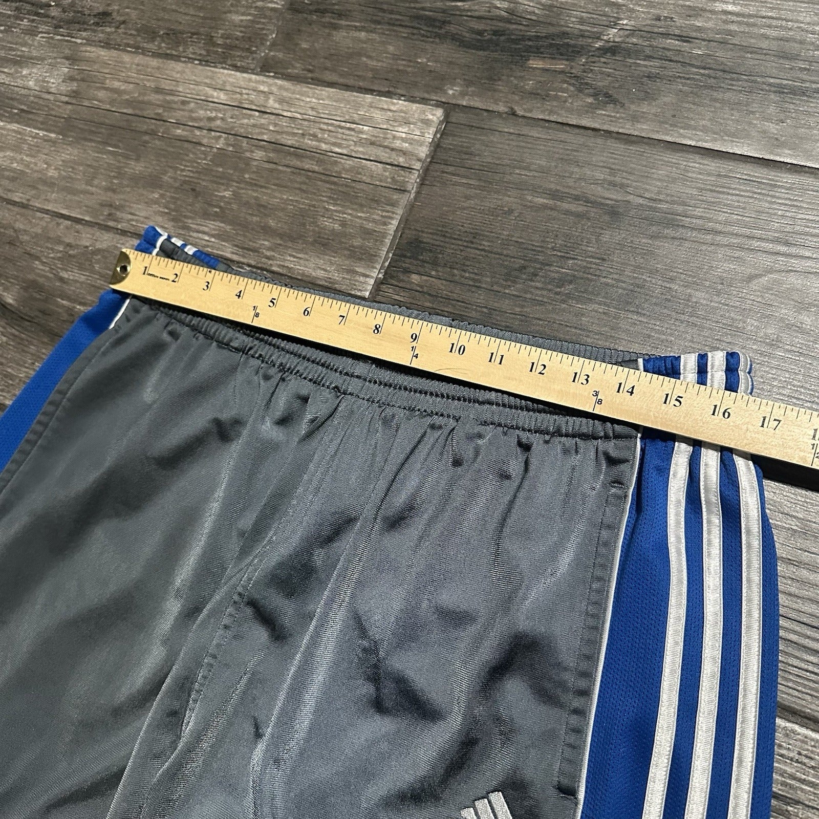 VTG Y2K ADIDAS BAGGY TRACK PANTS SZ XL WIDE LEG GREY BLUE WHITE Yesterday's Fits Clothing Fashion Vintage Streetwear Fashion Item