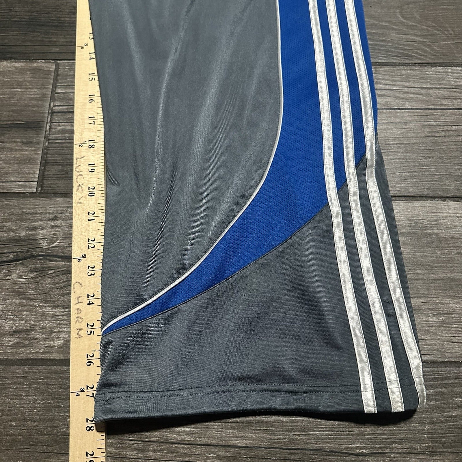 VTG Y2K ADIDAS BAGGY TRACK PANTS SZ XL WIDE LEG GREY BLUE WHITE Yesterday's Fits Clothing Fashion Vintage Streetwear Fashion Item
