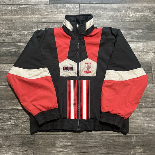VTG PRO PLAYER UNLV RUNNIN' REBELS REVERSIBLE PUFFER JACKET COAT SZ L RED BLACK Yesterday's Fits Clothing Fashion Vintage Streetwear Fashion Item