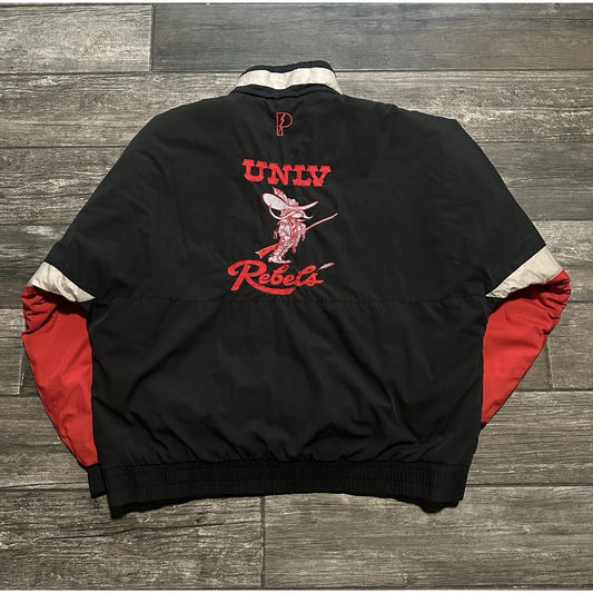 VTG PRO PLAYER UNLV RUNNIN' REBELS REVERSIBLE PUFFER JACKET COAT SZ L RED BLACK Yesterday's Fits Clothing Fashion Vintage Streetwear Fashion Item