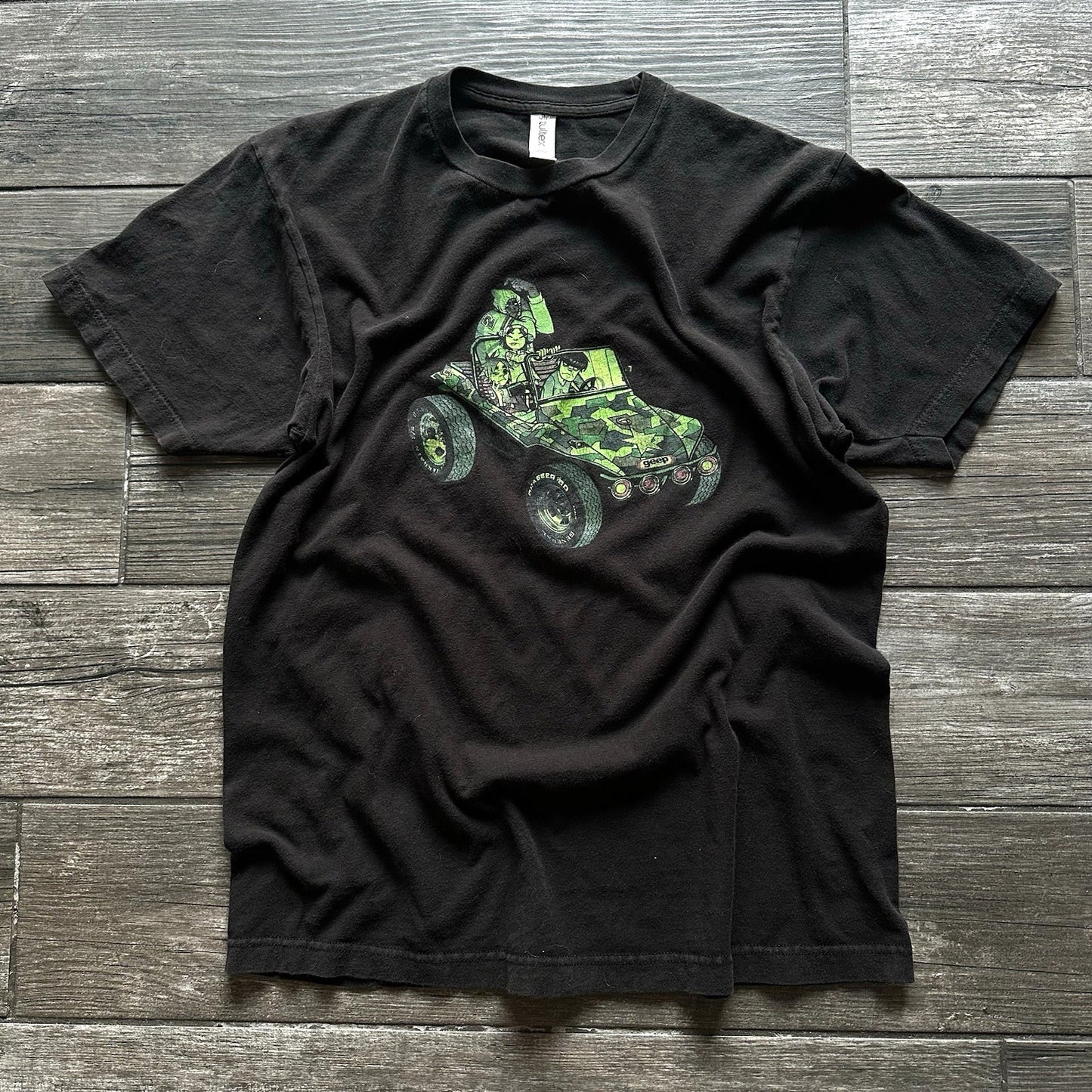 Y2K GORILLAZ GEEP CAMP BLACK T-SHIRT BAND CONCERT PROMO TEE SZ L Yesterday's Fits Clothing Fashion Vintage Streetwear Fashion Item