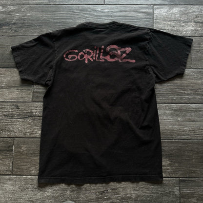 Y2K GORILLAZ GEEP CAMP BLACK T-SHIRT BAND CONCERT PROMO TEE SZ L Yesterday's Fits Clothing Fashion Vintage Streetwear Fashion Item