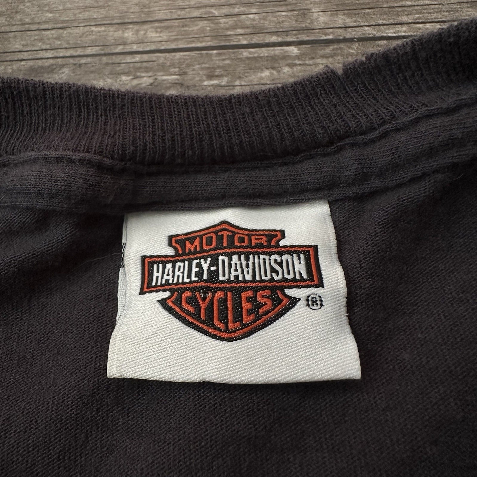 2014 HARLEY DAVIDSON MOTORCYCLES GREY TACOMA WA SKULL SKELETON T-SHIRT TEE SZ M Yesterday's Fits Clothing Fashion Vintage Streetwear Fashion Item