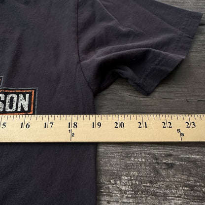 2014 HARLEY DAVIDSON MOTORCYCLES GREY TACOMA WA SKULL SKELETON T-SHIRT TEE SZ M Yesterday's Fits Clothing Fashion Vintage Streetwear Fashion Item