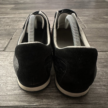 Y2K GUCCI BLACK LEATHER SZ 40 USA 8 TRAINERS WEB ACCENT 138732 SNEAKERS NO BOX Yesterday's Fits Clothing Fashion Vintage Streetwear Fashion Item