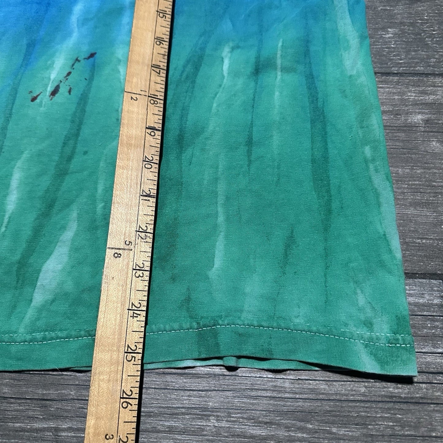 Y2K STUSSY LONG SLEEVE DISTRESSED TIE-DYE SHIRT FITS SZ S BLUE GREEN FADED Yesterday's Fits Clothing Fashion Vintage Streetwear Fashion Item