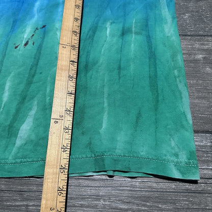 Y2K STUSSY LONG SLEEVE DISTRESSED TIE-DYE SHIRT FITS SZ S BLUE GREEN FADED Yesterday's Fits Clothing Fashion Vintage Streetwear Fashion Item