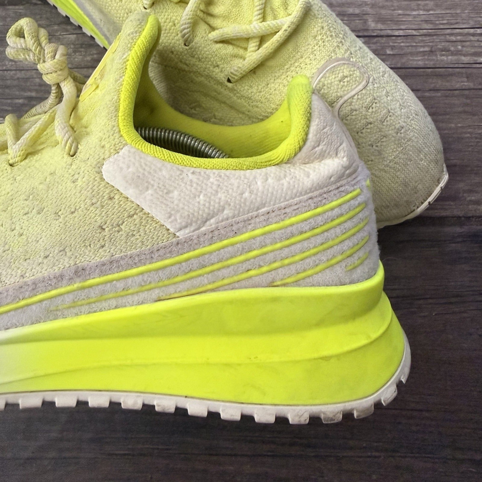 AUTHENTIC LOUIS VUITTON VNR FLUORESCENT YELLOW KNIT SNEAKERS SZ 11 NO BOX Yesterday's Fits Clothing Fashion Vintage Streetwear Fashion Item