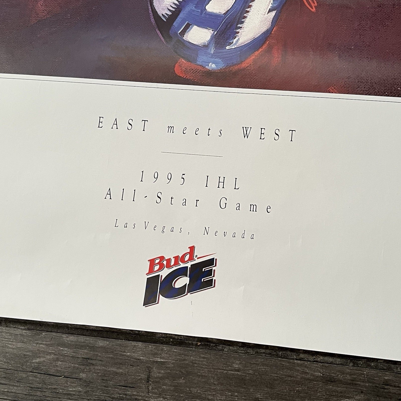 VTG 1995 IHL EAST MEETS WEST INTERNATIONAL HOCKEY LEAGUE MINORS POSTER PROMO PO7 Yesterday's Fits Clothing Fashion Vintage Streetwear Fashion Item