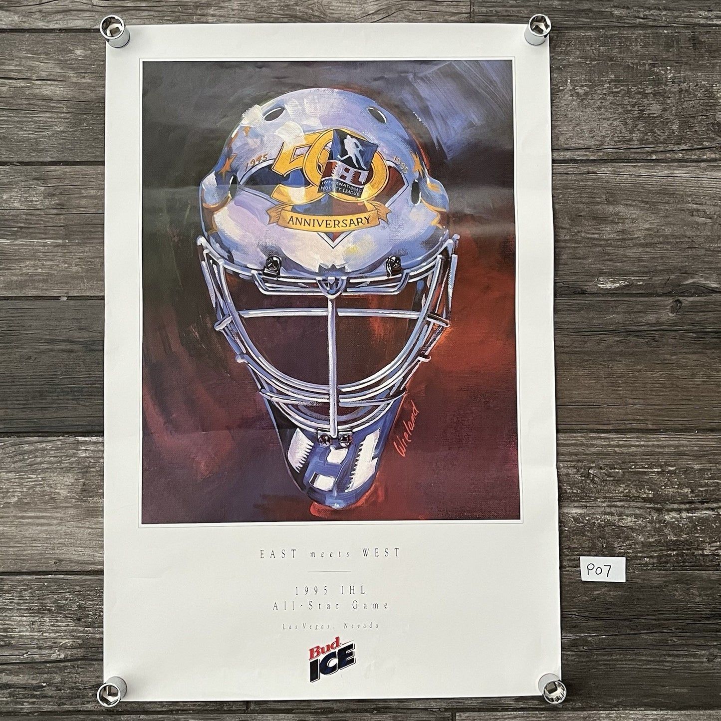 VTG 1995 IHL EAST MEETS WEST INTERNATIONAL HOCKEY LEAGUE MINORS POSTER PROMO PO7 Yesterday's Fits Clothing Fashion Vintage Streetwear Fashion Item