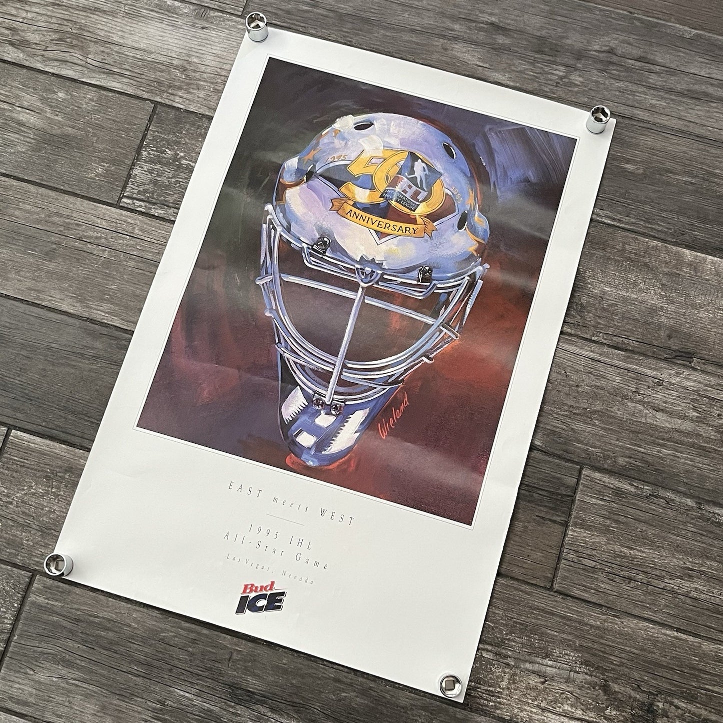 VTG 1995 IHL EAST MEETS WEST INTERNATIONAL HOCKEY LEAGUE MINORS POSTER PROMO PO7 Yesterday's Fits Clothing Fashion Vintage Streetwear Fashion Item