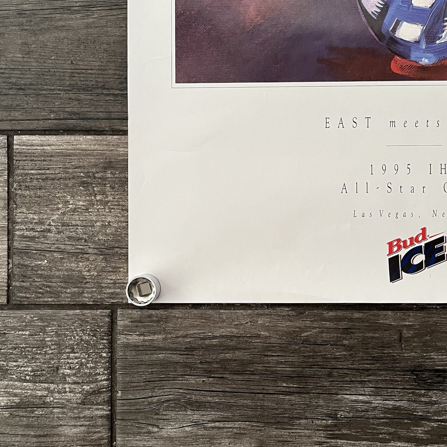 VTG 1995 IHL EAST MEETS WEST INTERNATIONAL HOCKEY LEAGUE MINORS POSTER PROMO PO7 Yesterday's Fits Clothing Fashion Vintage Streetwear Fashion Item