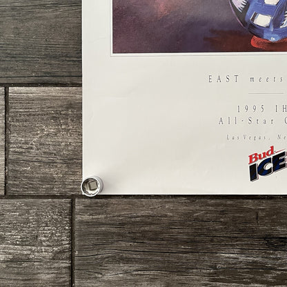 VTG 1995 IHL EAST MEETS WEST INTERNATIONAL HOCKEY LEAGUE MINORS POSTER PROMO PO7 Yesterday's Fits Clothing Fashion Vintage Streetwear Fashion Item