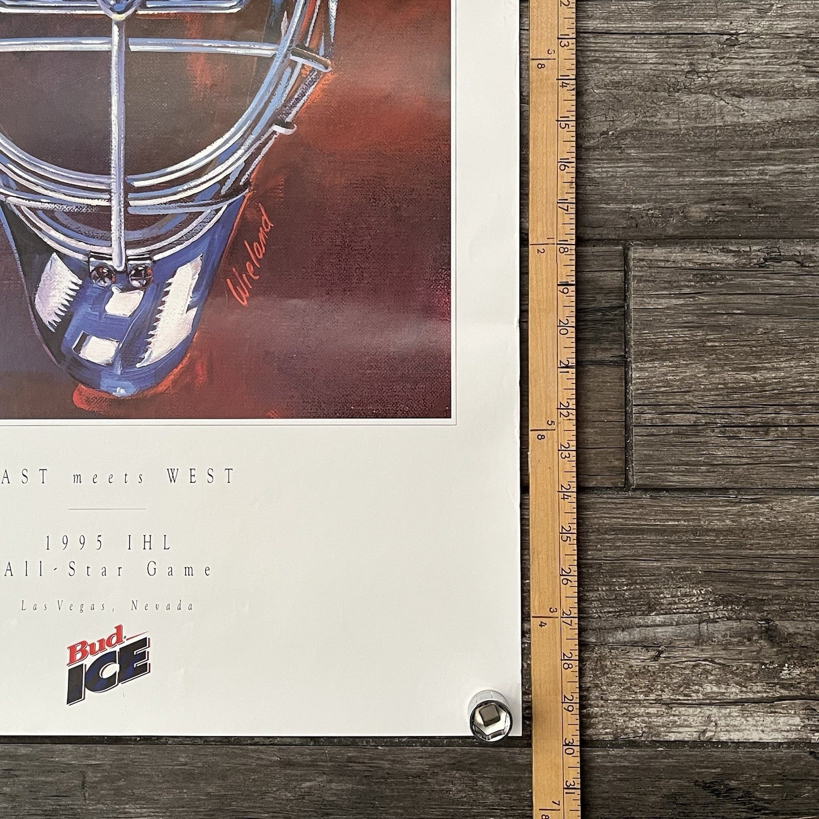VTG 1995 IHL EAST MEETS WEST INTERNATIONAL HOCKEY LEAGUE MINORS POSTER PROMO PO7 Yesterday's Fits Clothing Fashion Vintage Streetwear Fashion Item
