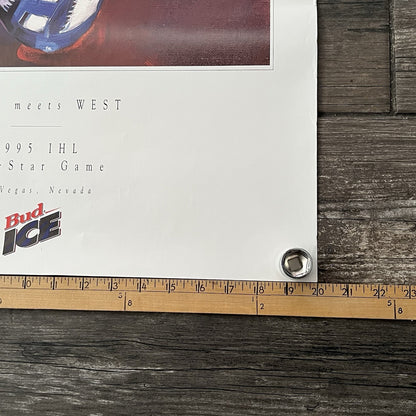 VTG 1995 IHL EAST MEETS WEST INTERNATIONAL HOCKEY LEAGUE MINORS POSTER PROMO PO7 Yesterday's Fits Clothing Fashion Vintage Streetwear Fashion Item