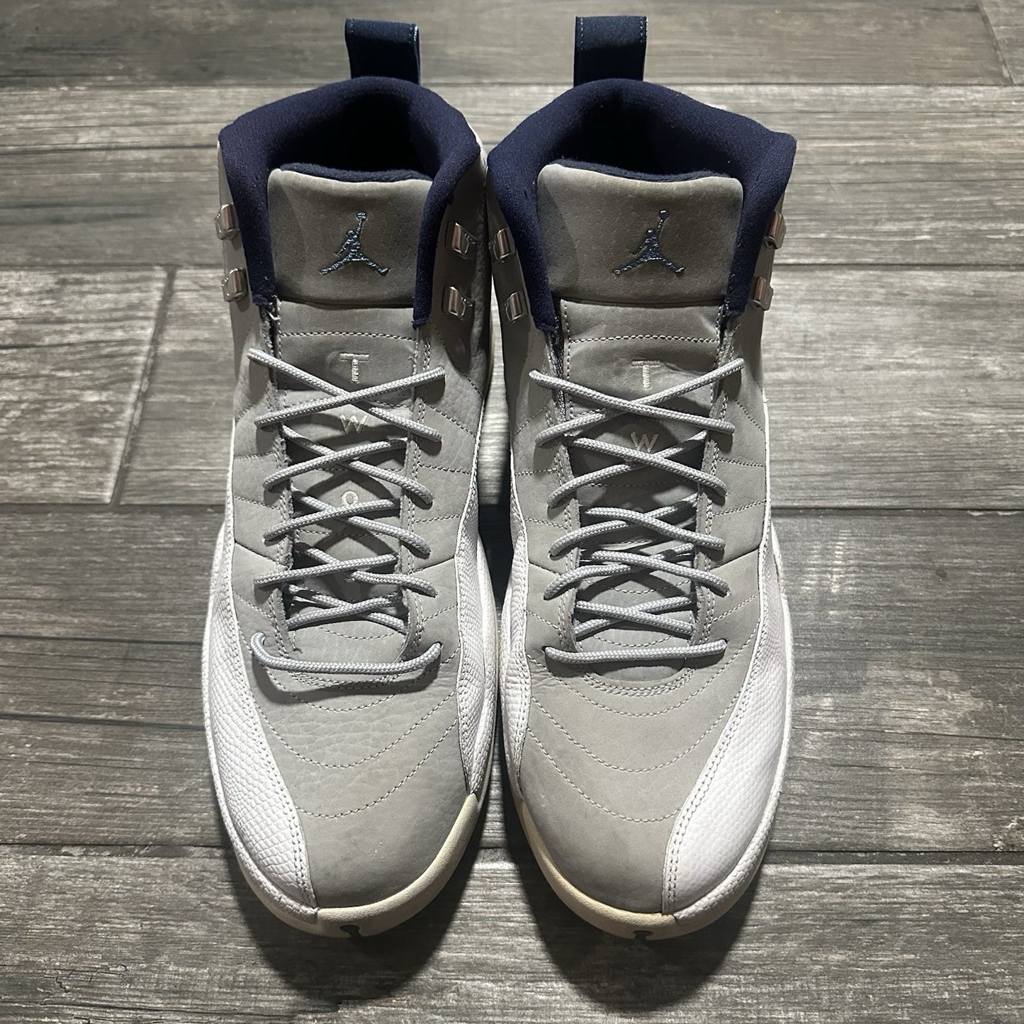 AIR JORDAN 12 RETRO GREY UNIVERSITY BLUE WHITE 130690 007 NO BOX SZ 13 SNEAKERS Yesterday's Fits Clothing Fashion Vintage Streetwear Fashion Item